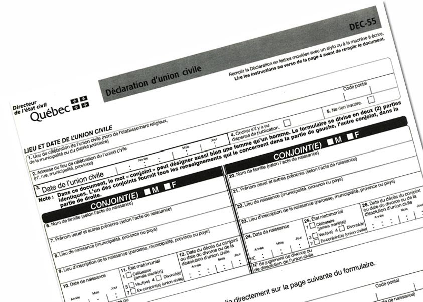 Declaration of civil union > Directeur de l'état civil